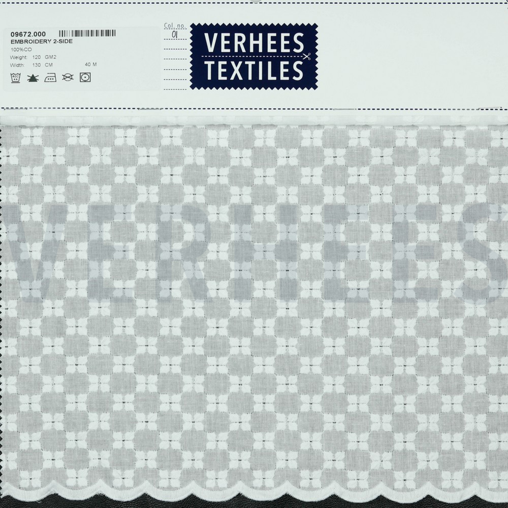 COTTON EMBROIDERY 2-SIDE BORDER WHITE (high resolution) #4