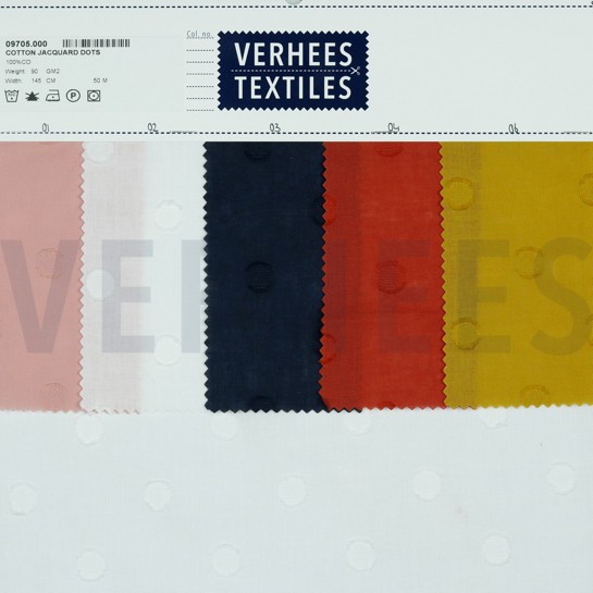 COTTON JACQUARD DOTS BRIQUE #7
