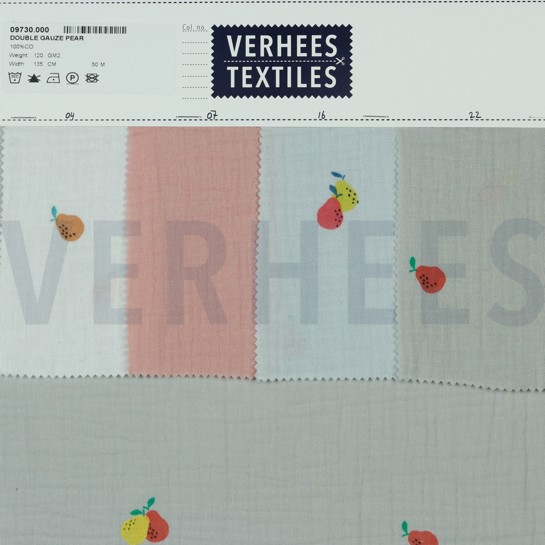 MUSSELIN BIRNEN HELLBLAU #7