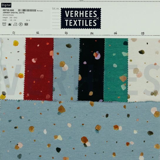 JERSEY DIGITAAL STIPPEN SMARAGDGROEN #7