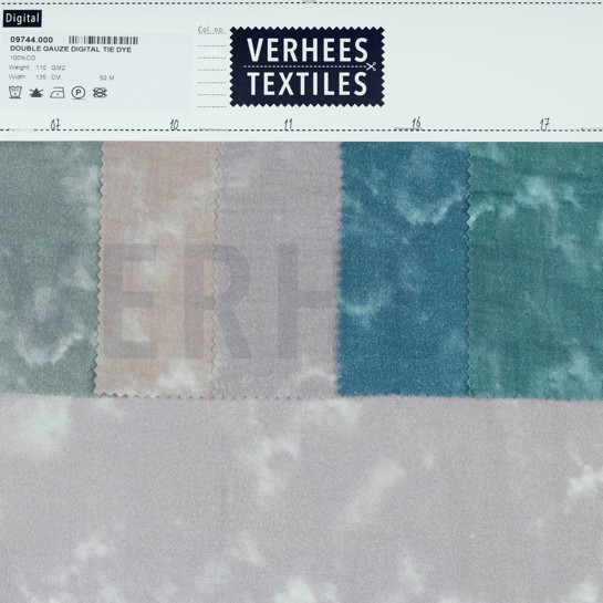 DOUBLE GAZE DE COTON TIE DYE ROSÉ PÂLE #7