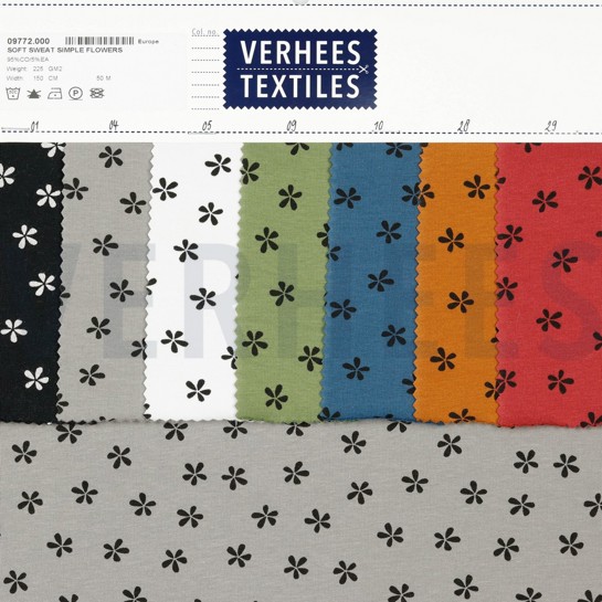 SOFT SWEAT EINFACHE BLUMEN HELLGRAU #7