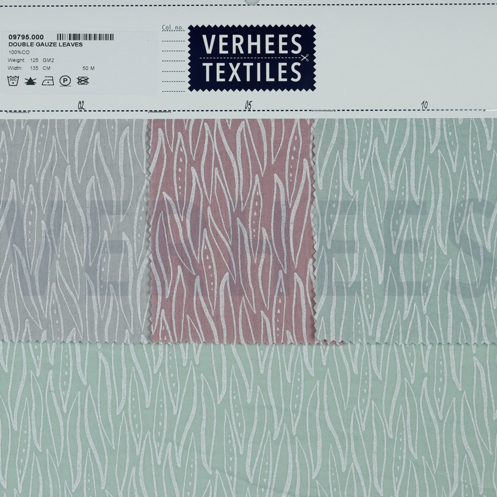 DOUBLE GAUZE LEAVES LIGHT GREY (high resolution) #4
