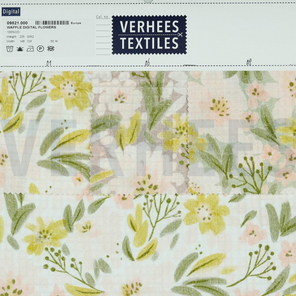 WAFFLE DIGITAL FLOWERS BLUSH #4