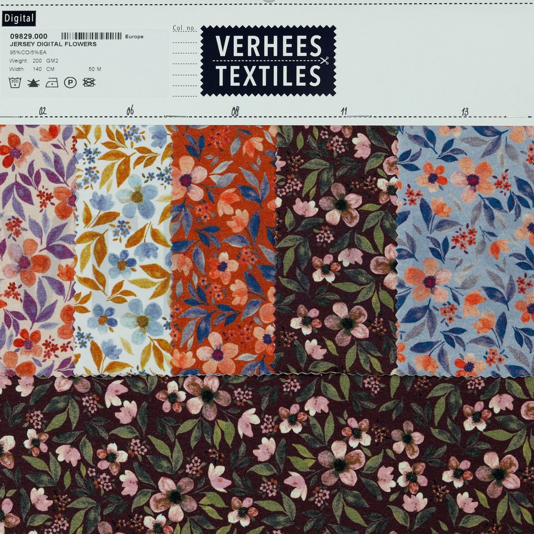 JERSEY DIGITAL FLOWERS PUMPKIN ORANGE #4