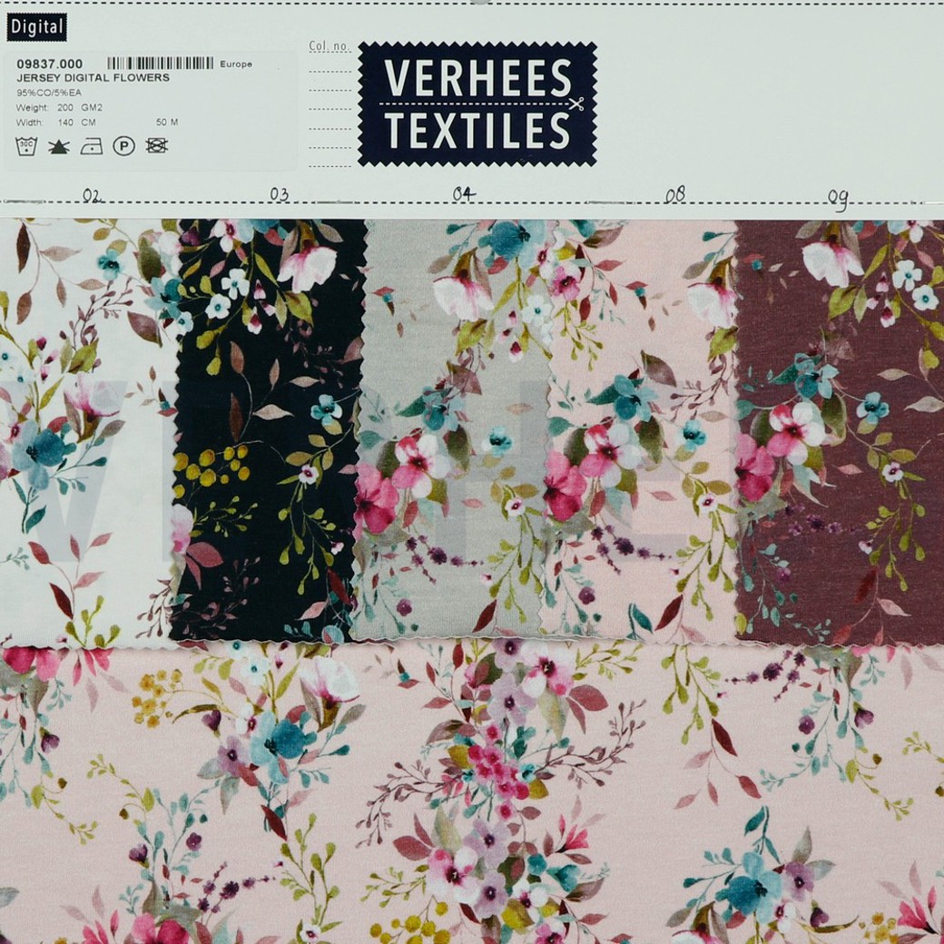 JERSEY DIGITAL FLOWERS LIGHT GREY #4