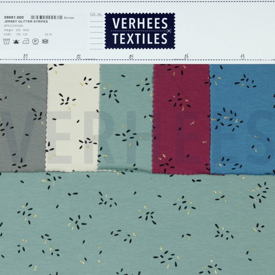 JERSEY GLITTER STRIPES ROCK GREY #7