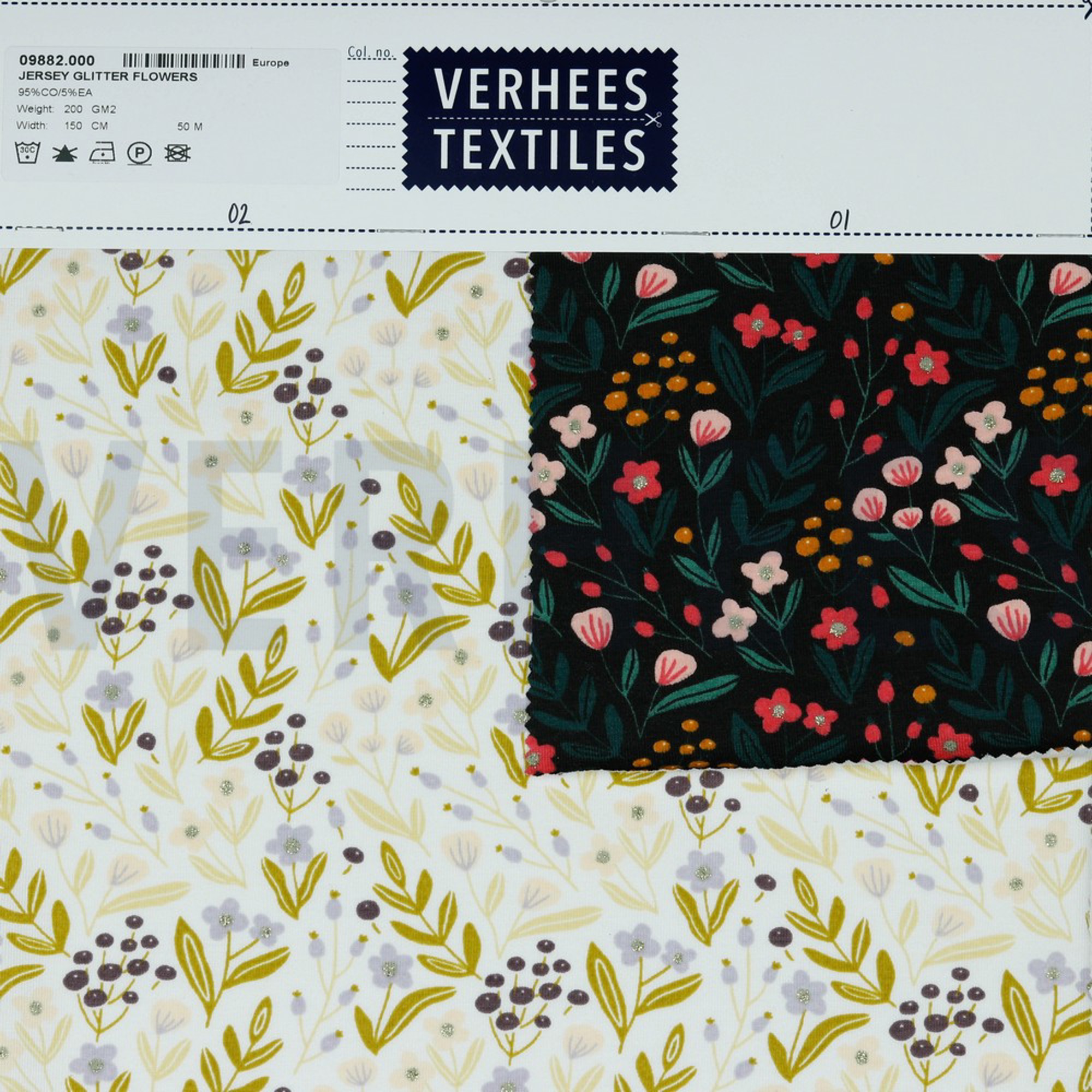 JERSEY GLITTER FLOWERS WHITE (high resolution) #4