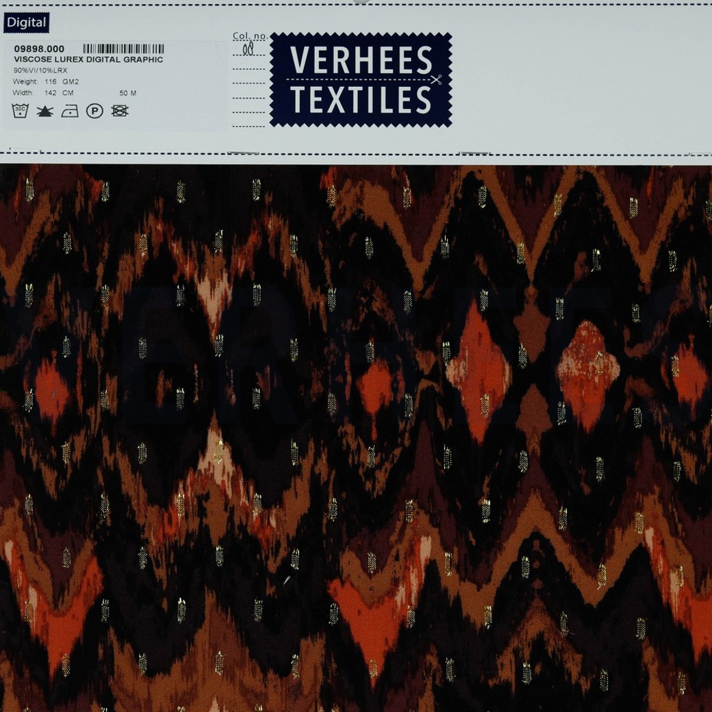 VISCOSE LUREX DIGITAL GRAPHIC DARK BROWN #4
