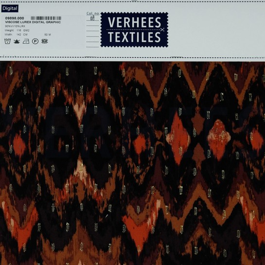 VISCOSE LUREX DIGITAL GRAPHIC DARK BROWN #7
