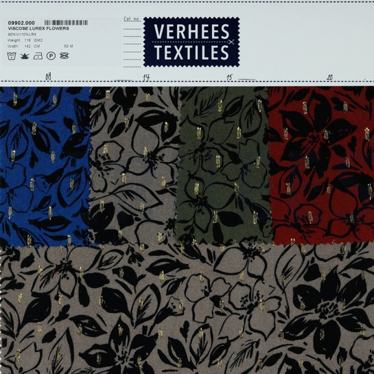 VISCOSE LUREX FLOWERS COBALT #7