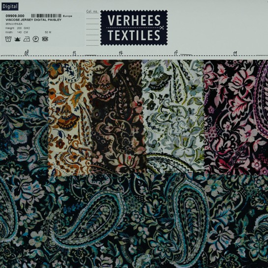 VISCOSE JERSEY DIGITAL PAISLEY BROWN #7