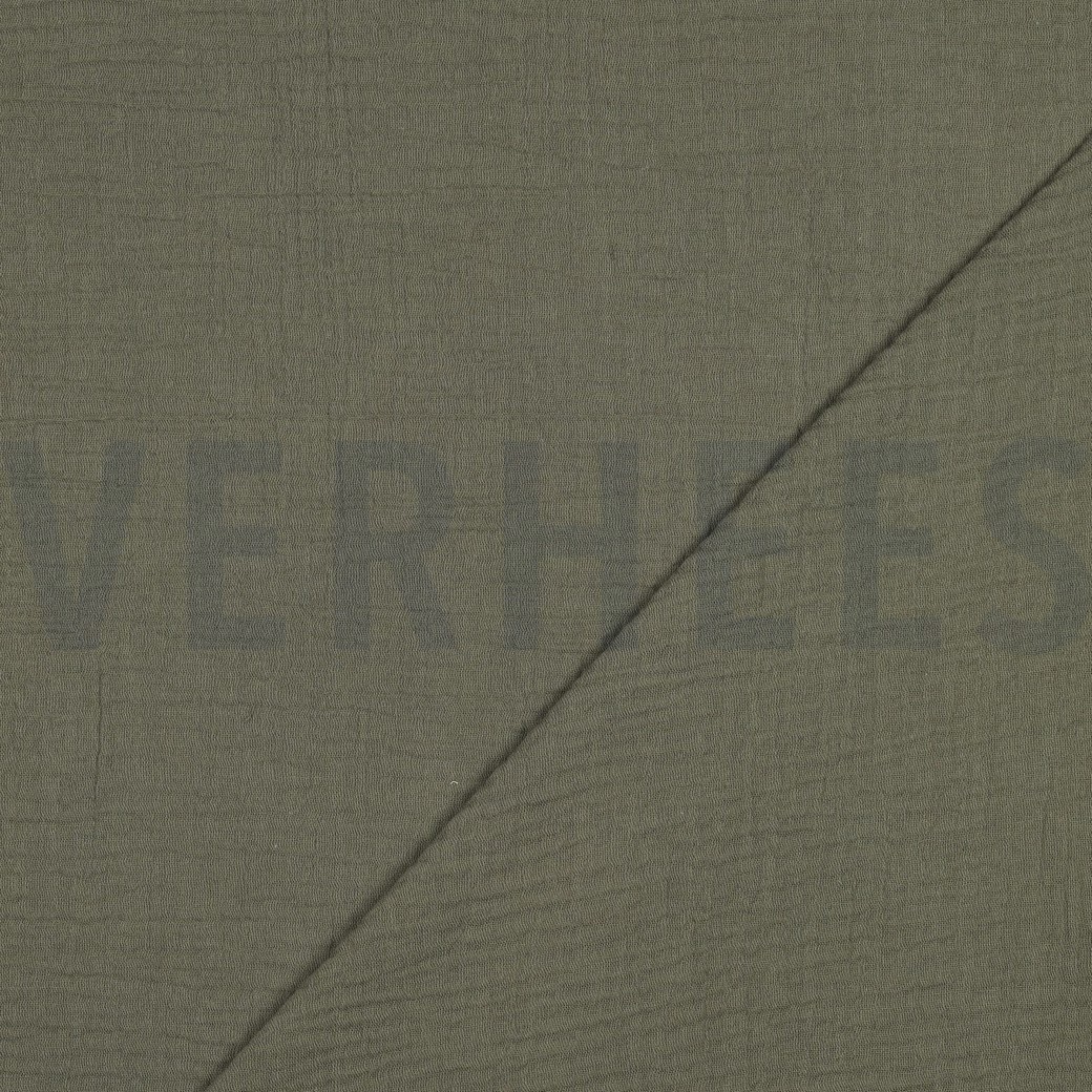 DOUBLE GAUZE DARK MOSS GREEN #4