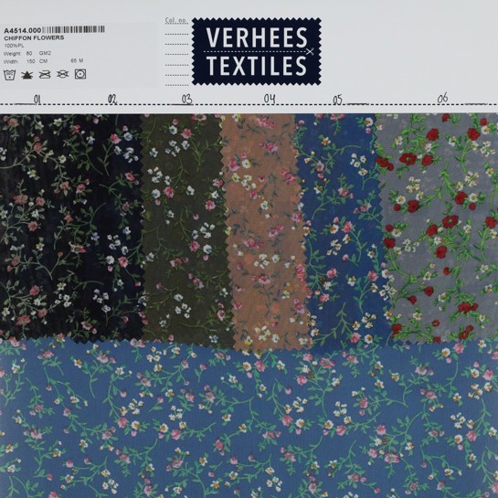 CHIFFON BLUMEN BLAU #7