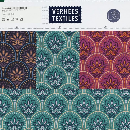 BESCHICHTETE BAUMWOLLE ABSTRACT MARINEBLAU #7