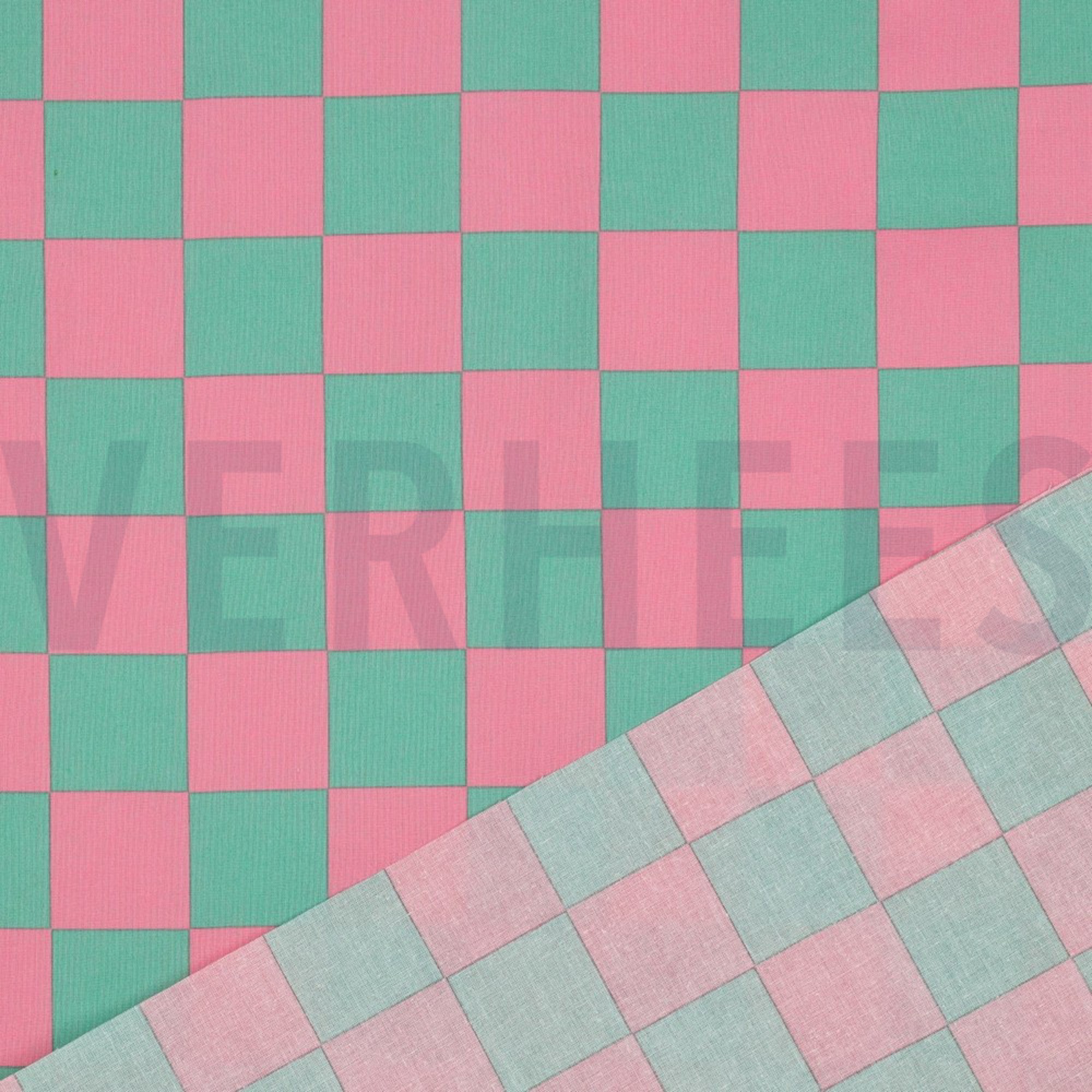 COATED COTTON CHECK GREEN / PINK (high resolution) #4