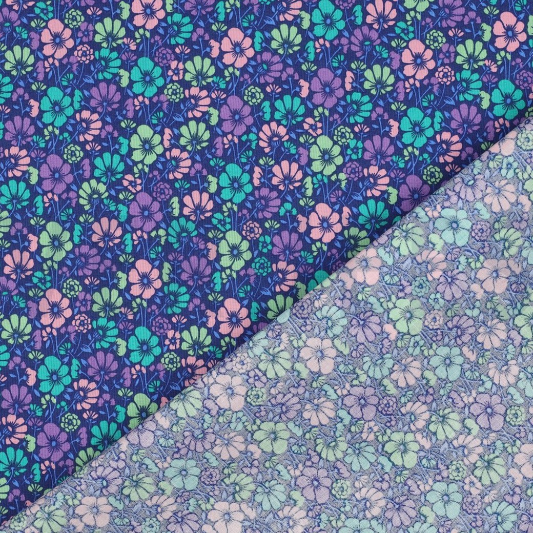 COATED COTTON FLOWERS COBALT #4