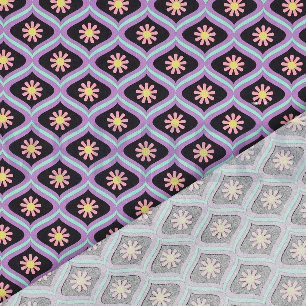 COATED COTTON FLOWERS BLACK #4