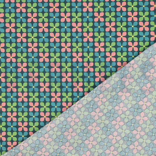 COATED KATOEN BLOEMEN GROEN #7