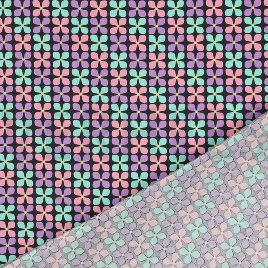 COTON ENDUIT FLEURS NOIR #7