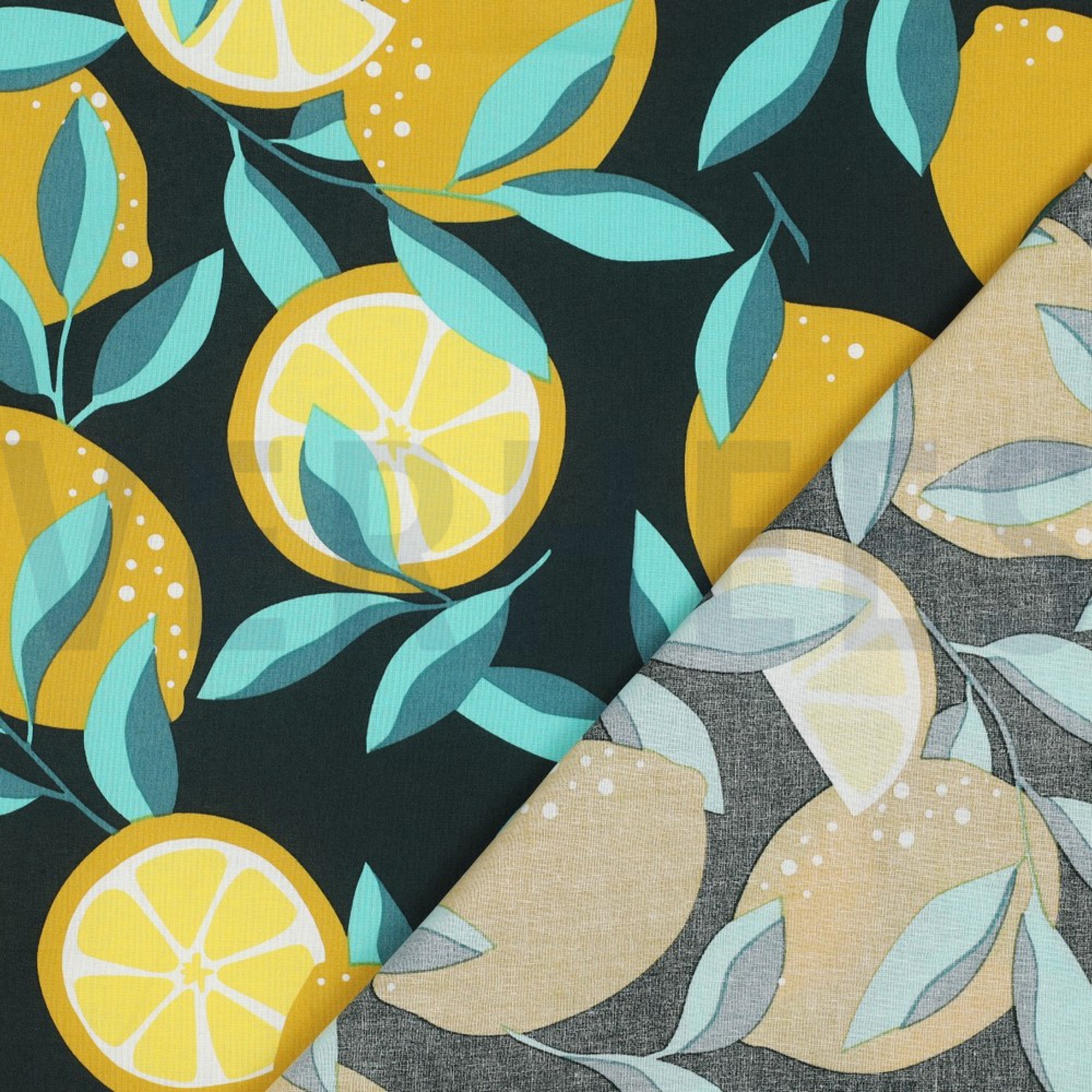 COATED COTTON LEMONS DARK GREEN (high resolution) #4