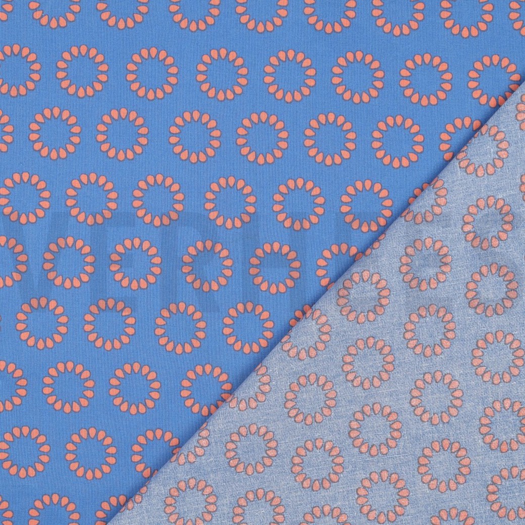 COATED COTTON CIRCLES LIGHT BLUE #4