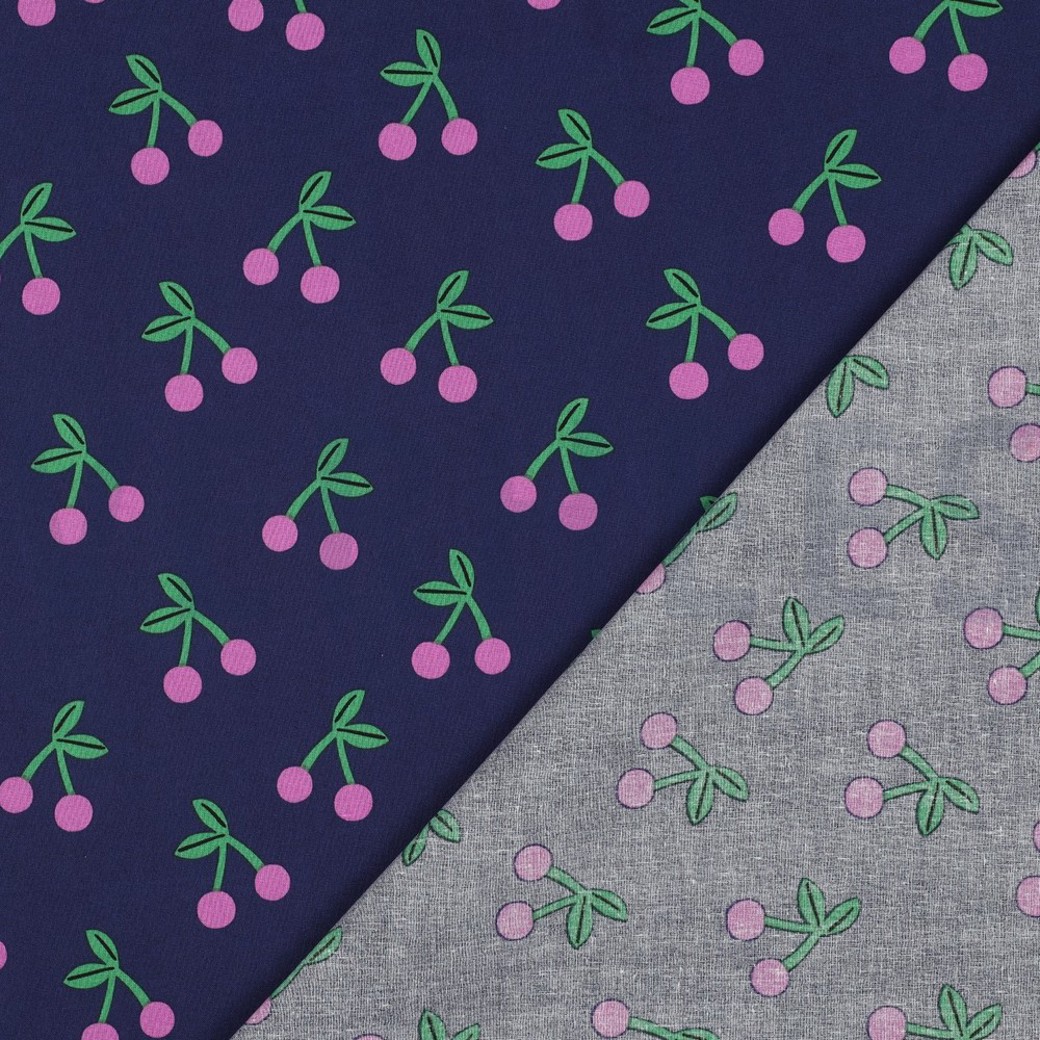 COATED COTTON CHERRIES NAVY #4