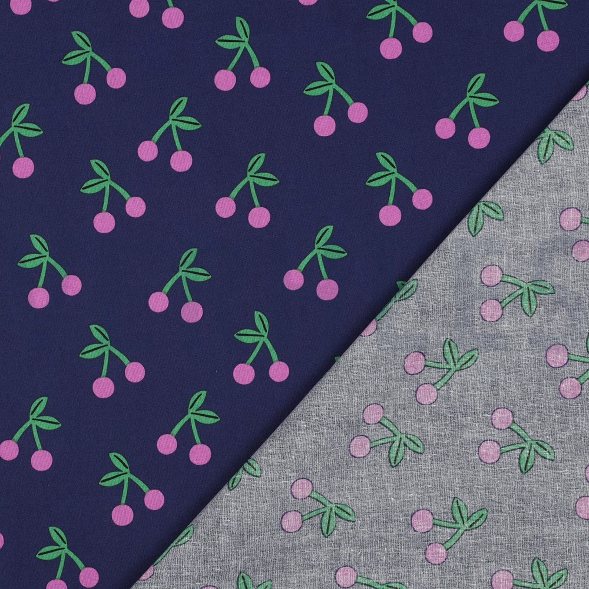 COATED COTTON CHERRIES NAVY (high resolution) #4