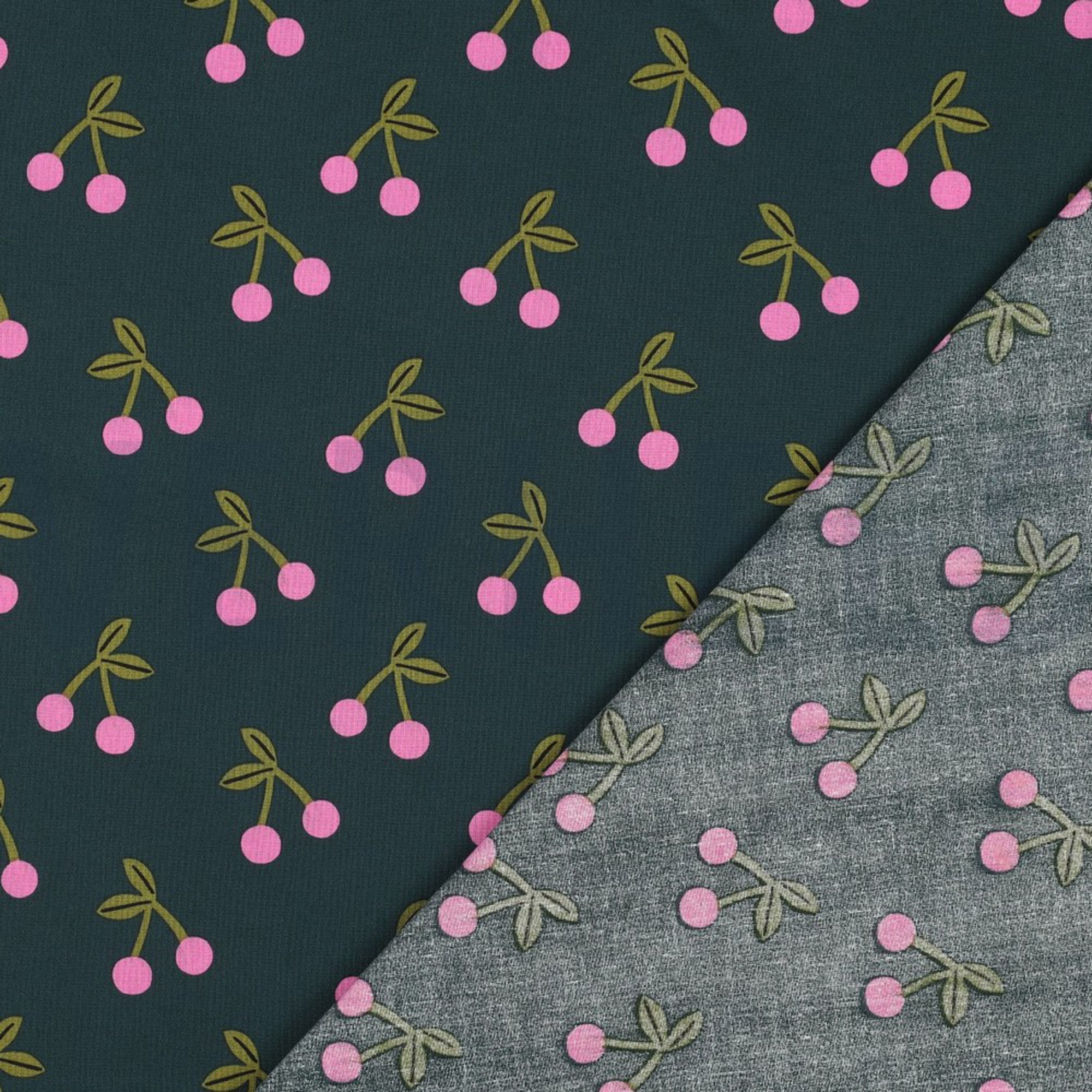 COATED COTTON CHERRIES DARK GREEN (high resolution) #4