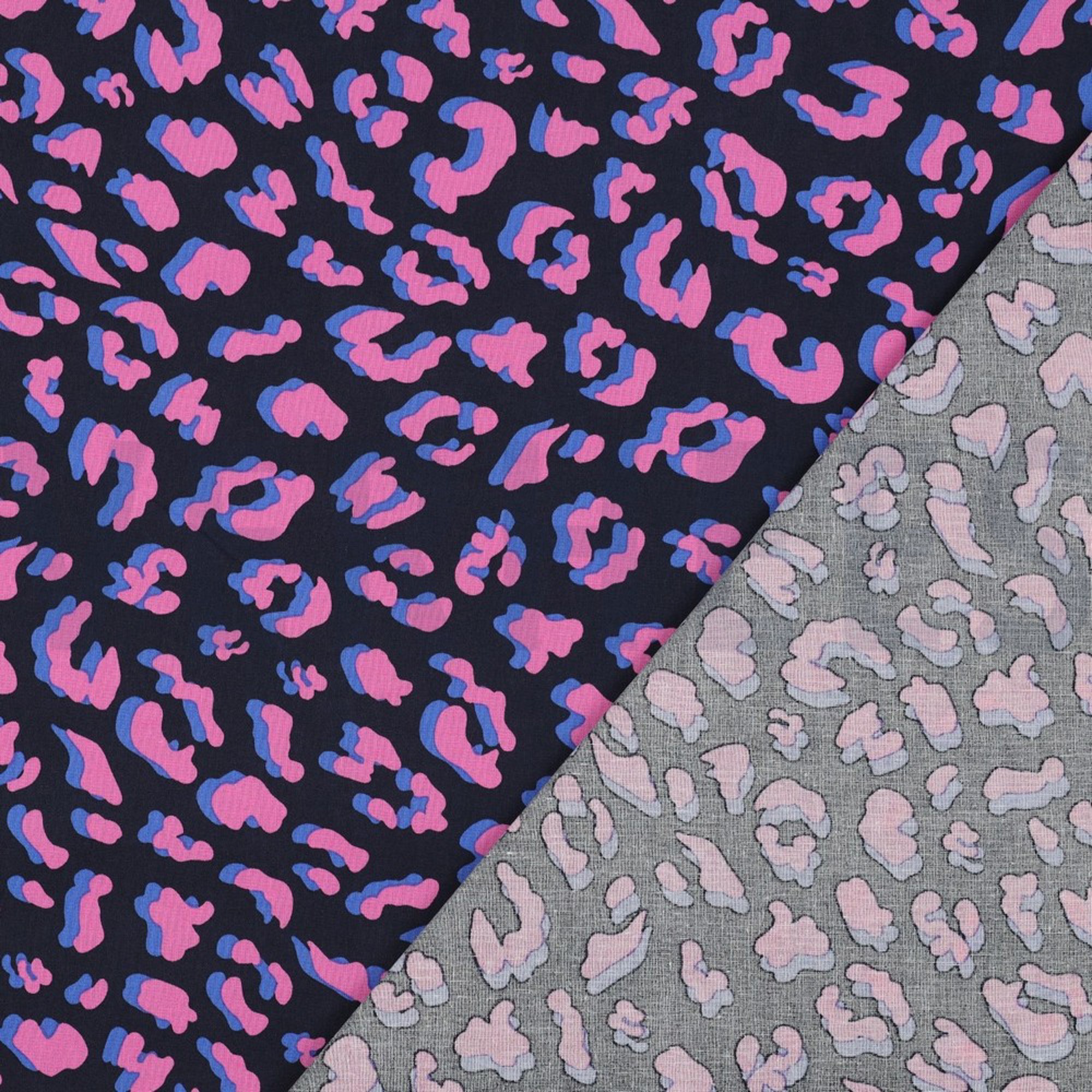 COATED COTTON ANIMAL SKIN NAVY (high resolution) #4