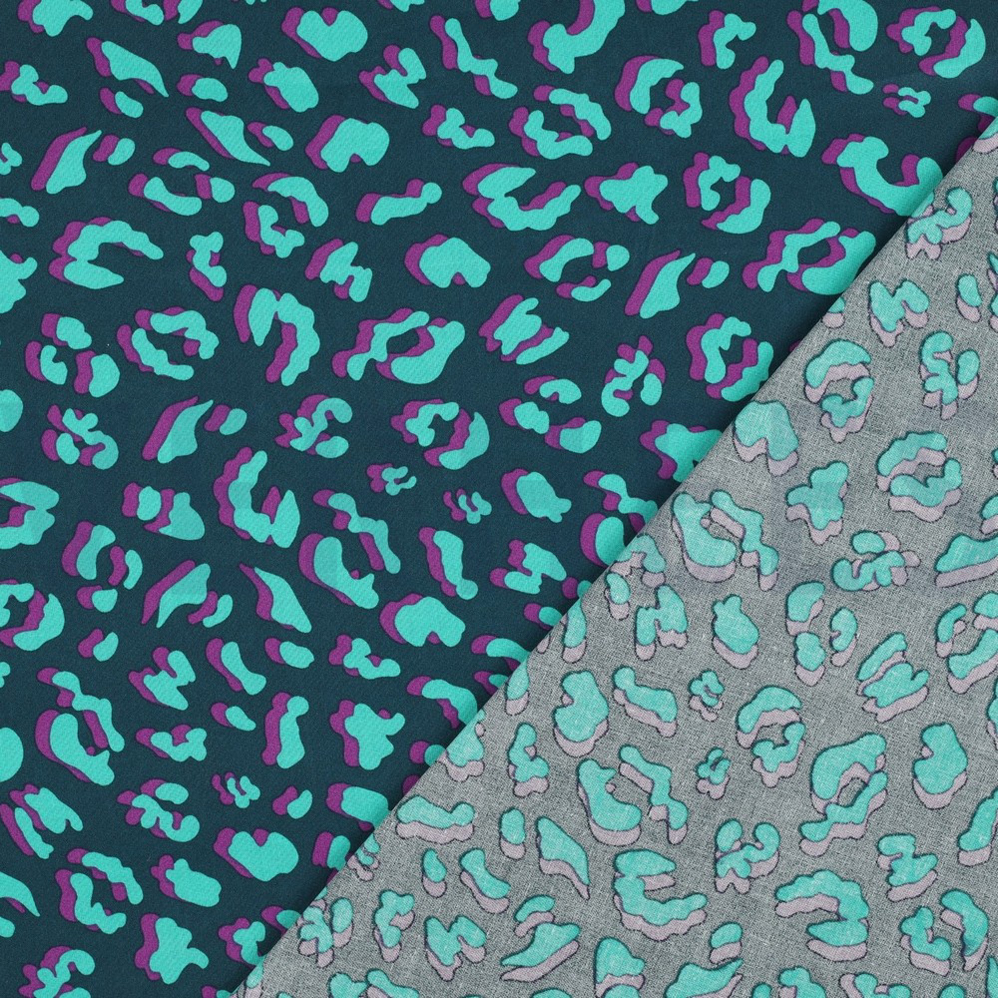 COATED COTTON ANIMAL SKIN PETROL (high resolution) #4