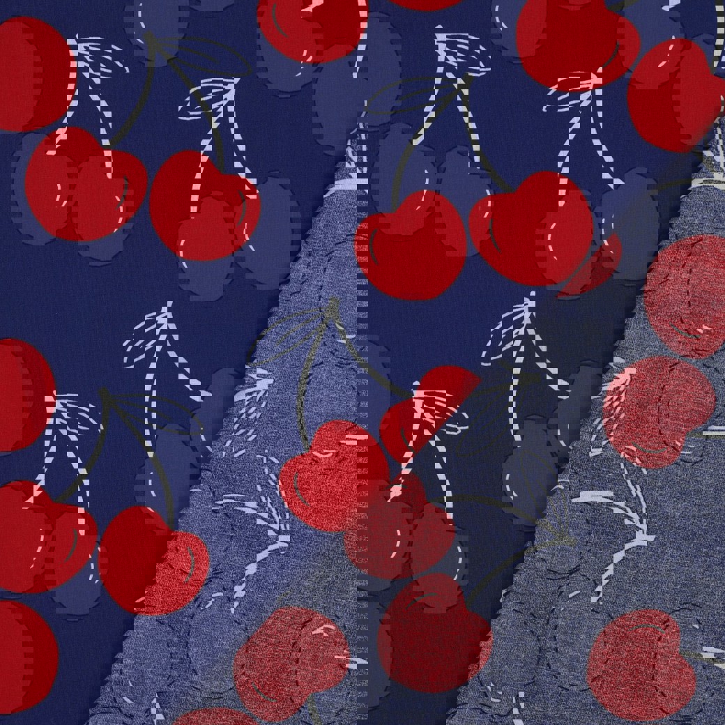 COATED COTTON CHERRIES COBALT #4