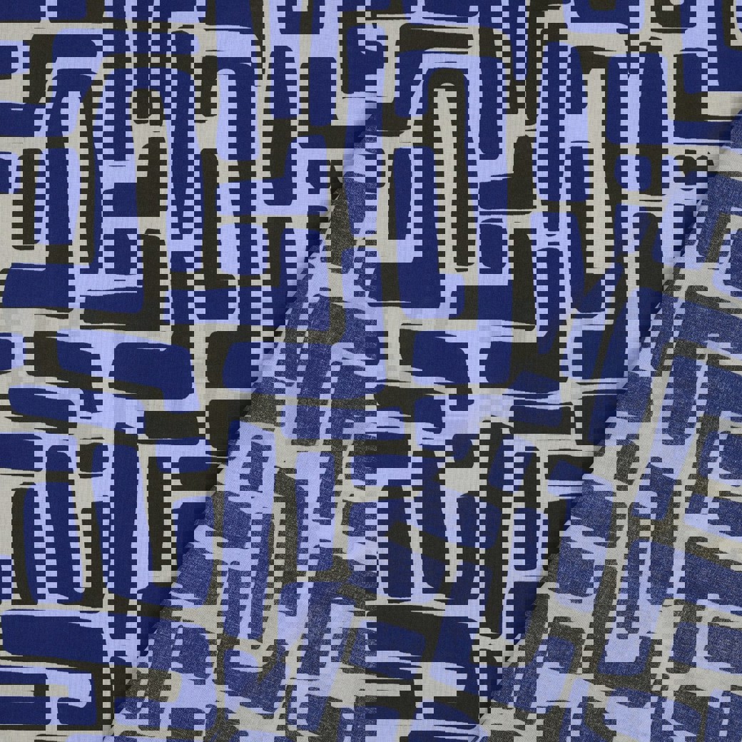 COATED COTTON ABSTRACT COBALT #4