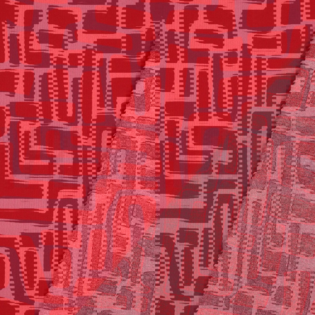 COATED COTTON ABSTRACT RED #4