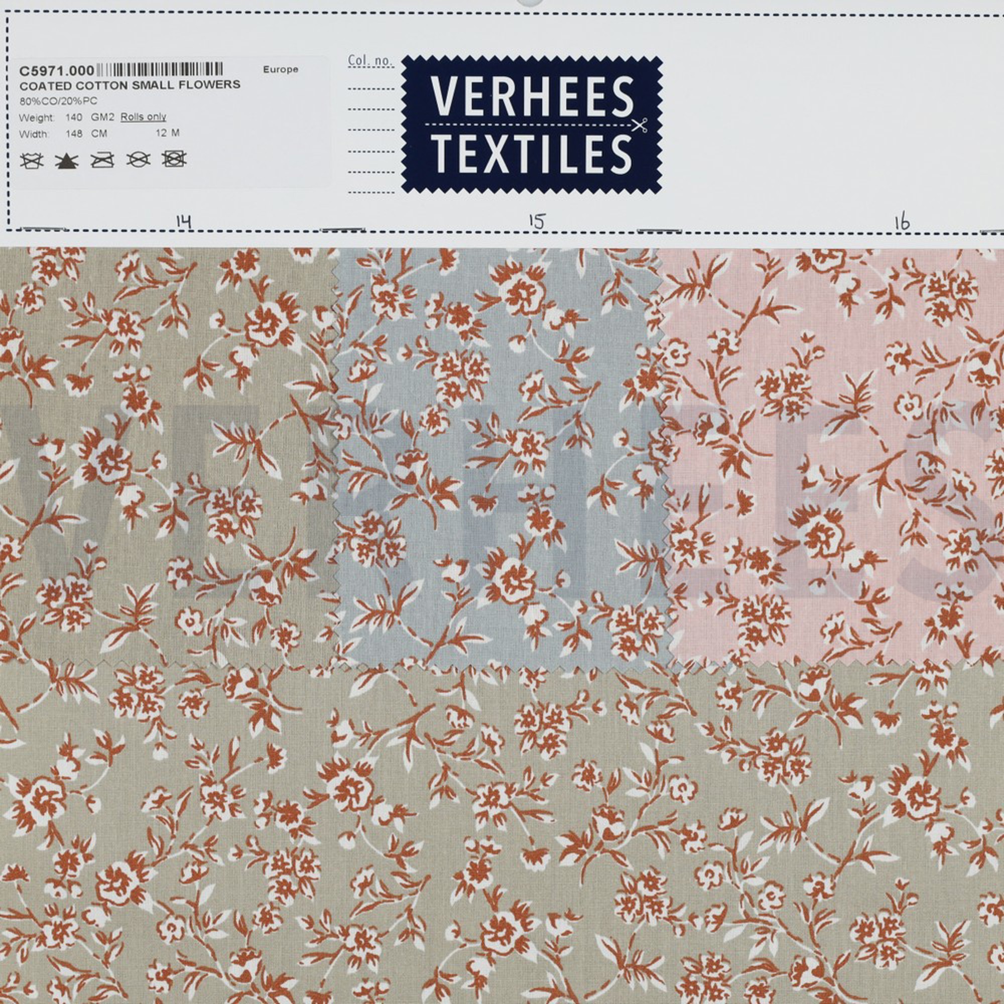 COATED COTTON SMALL FLOWERS BEIGE (high resolution) #4