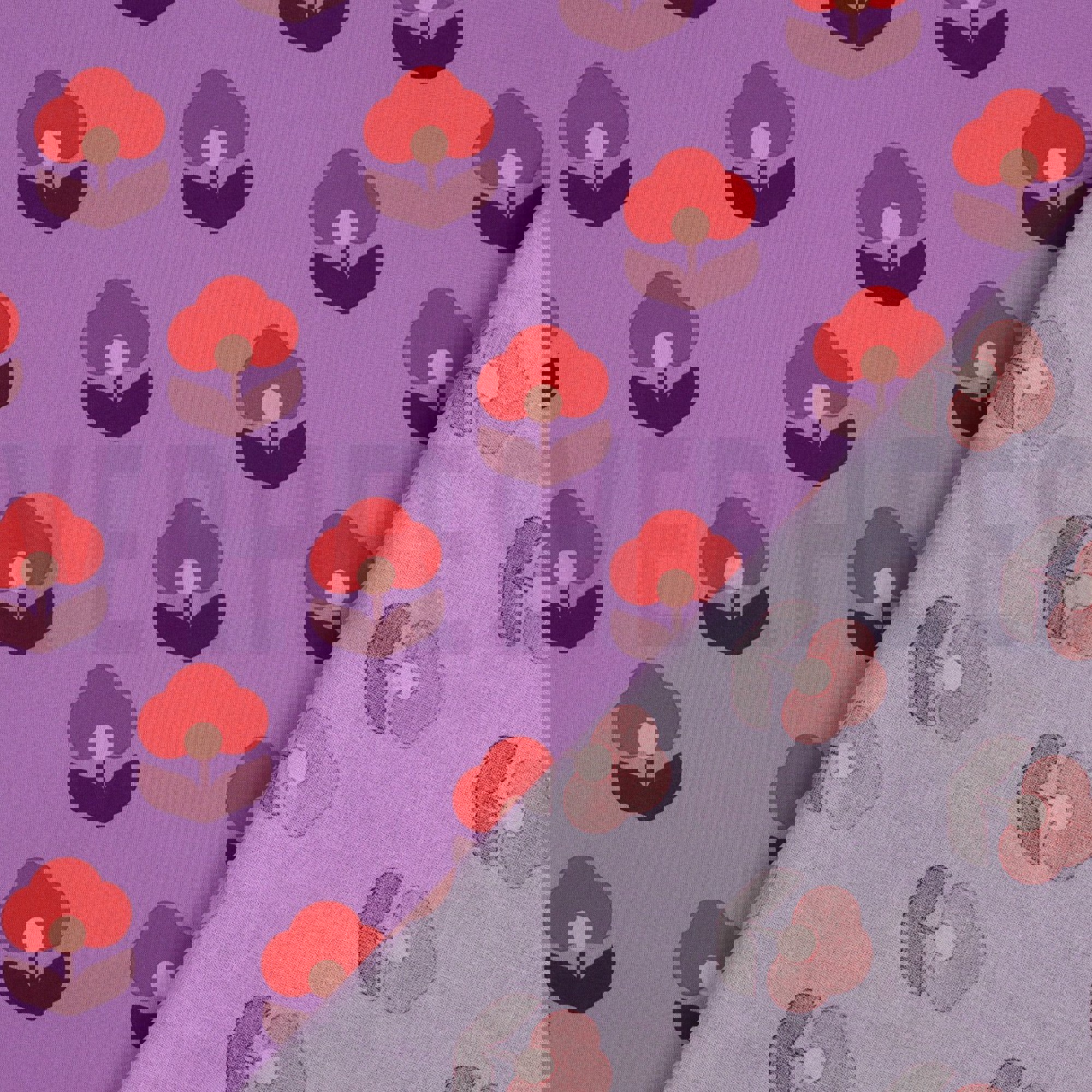 COATED COTTON RETRO FLOWERS LAVENDER (high resolution) #4
