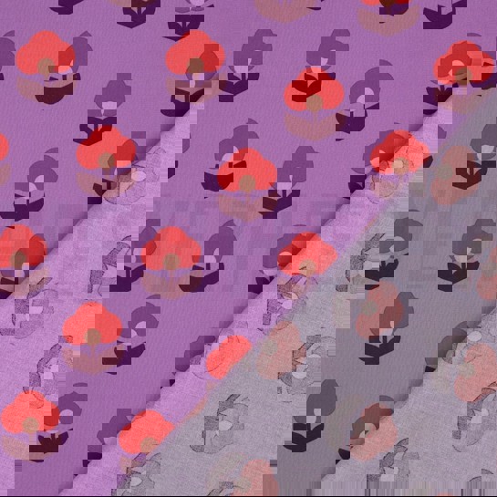 COATED COTTON RETRO FLOWERS LAVENDER #7