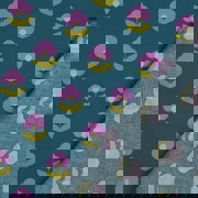 COATED COTTON RETRO FLOWERS PETROL (thumbnail) #4