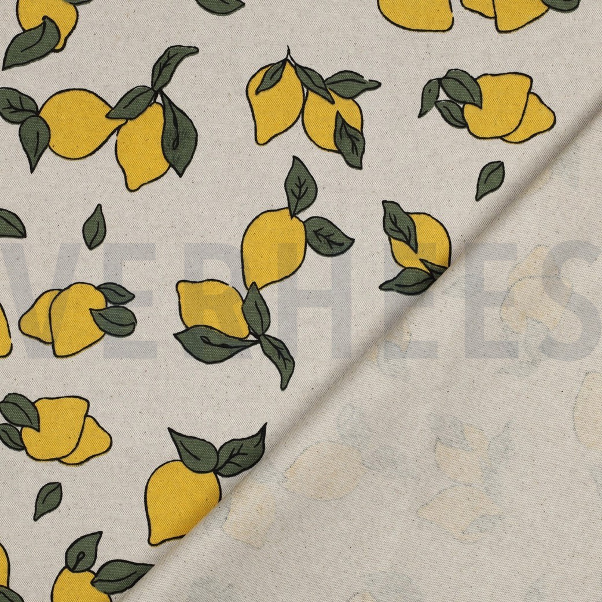 COATED CANVAS LINEN LOOK LEMONS NATURAL (high resolution) #4