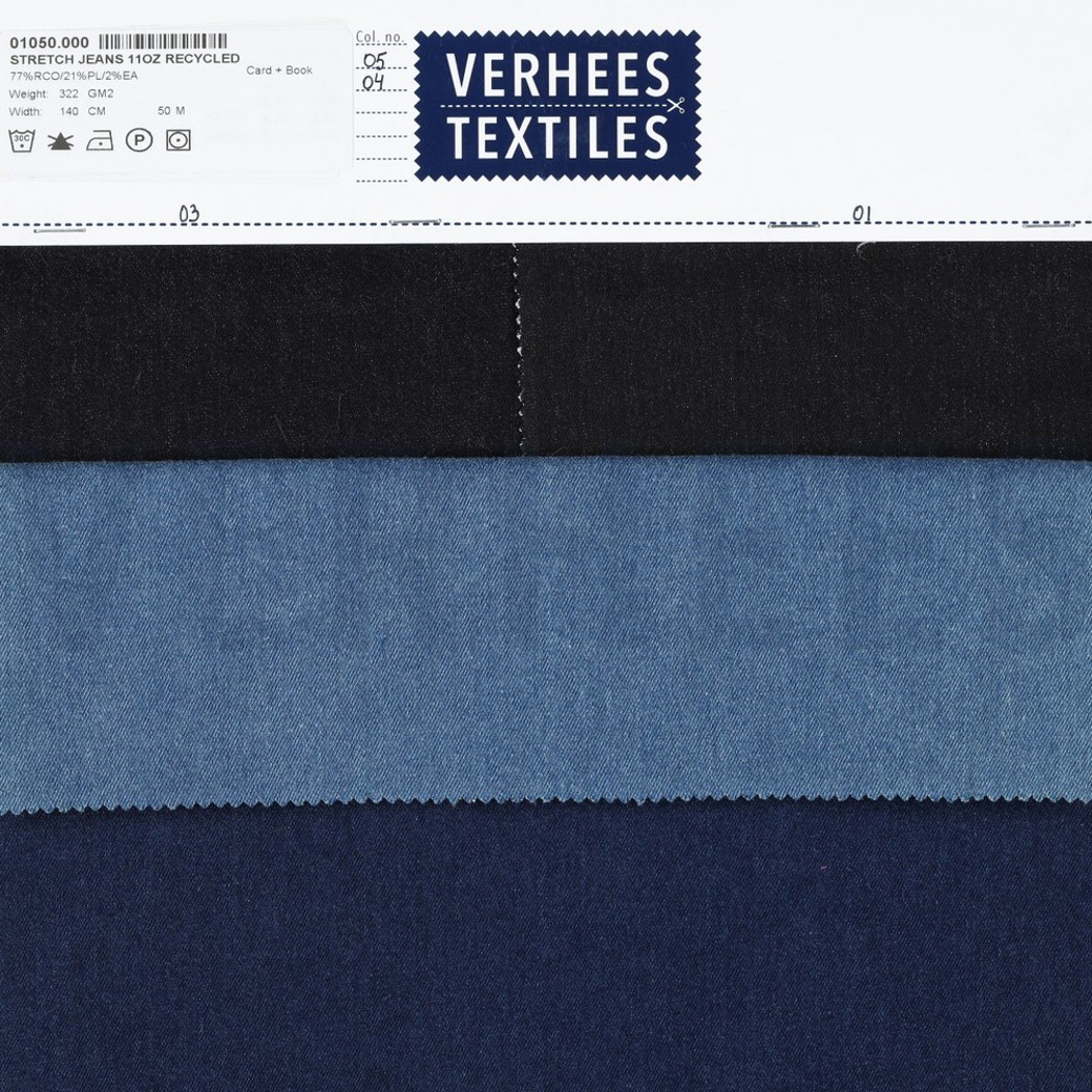 DENIM STRETCH 11OZ RECYCLED BLACK WASHED #5