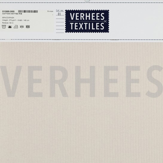 KATOEN GEBREID RIB NATUURLIJK #7