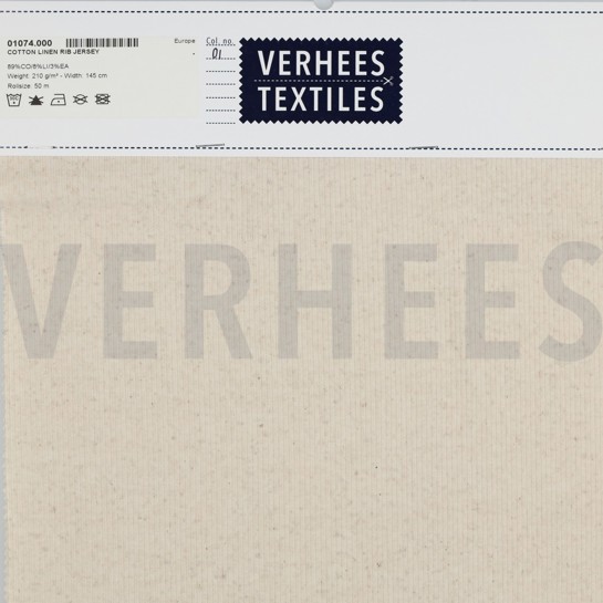BAUMWOLLE LEINEN RIPPJERSEY NATUR #7