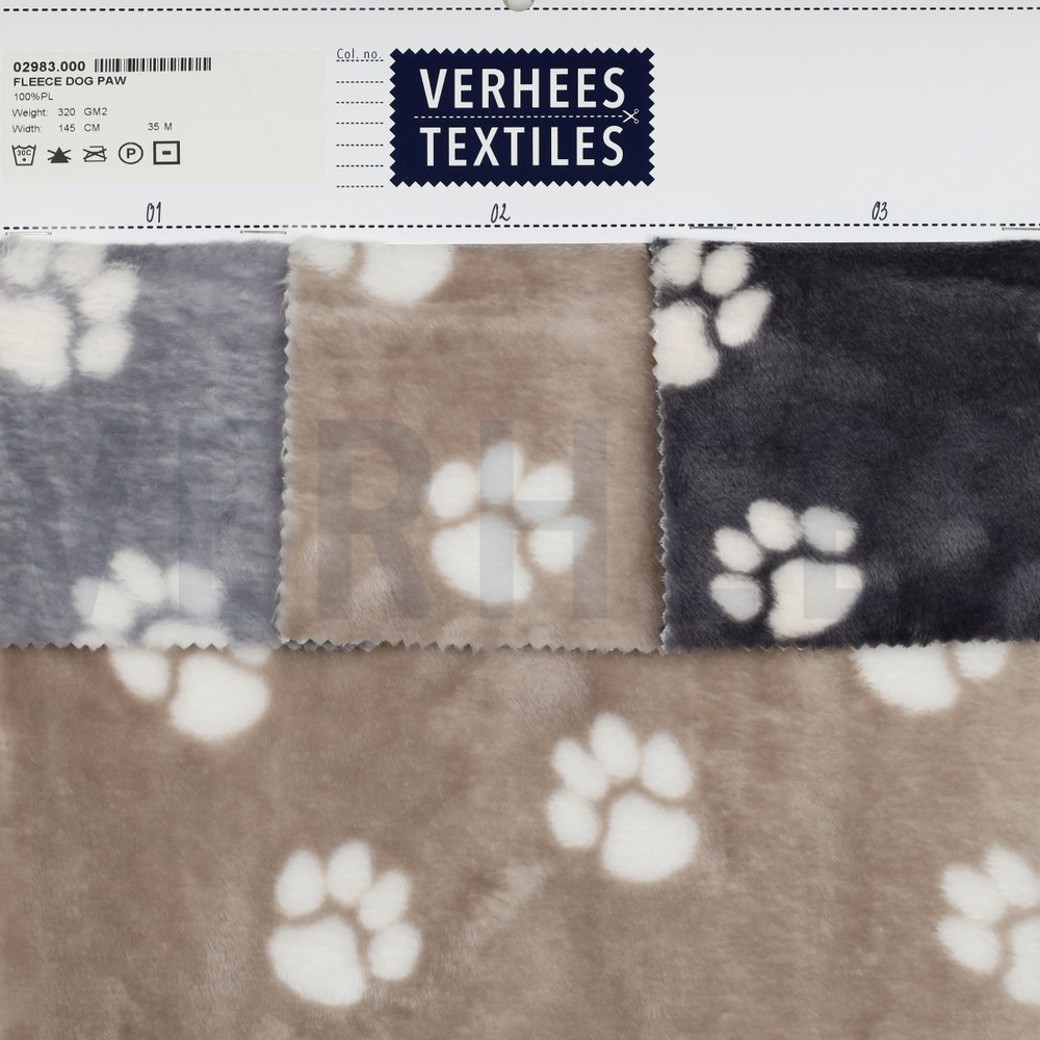 FLEECE DOG PAW LIGHT GREY #5