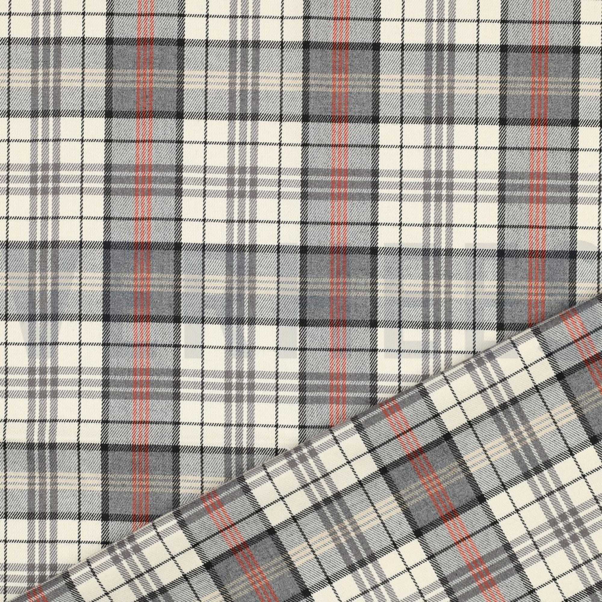 TARTAN CHECK ECRU/GREY/ORANGE (high resolution) #5