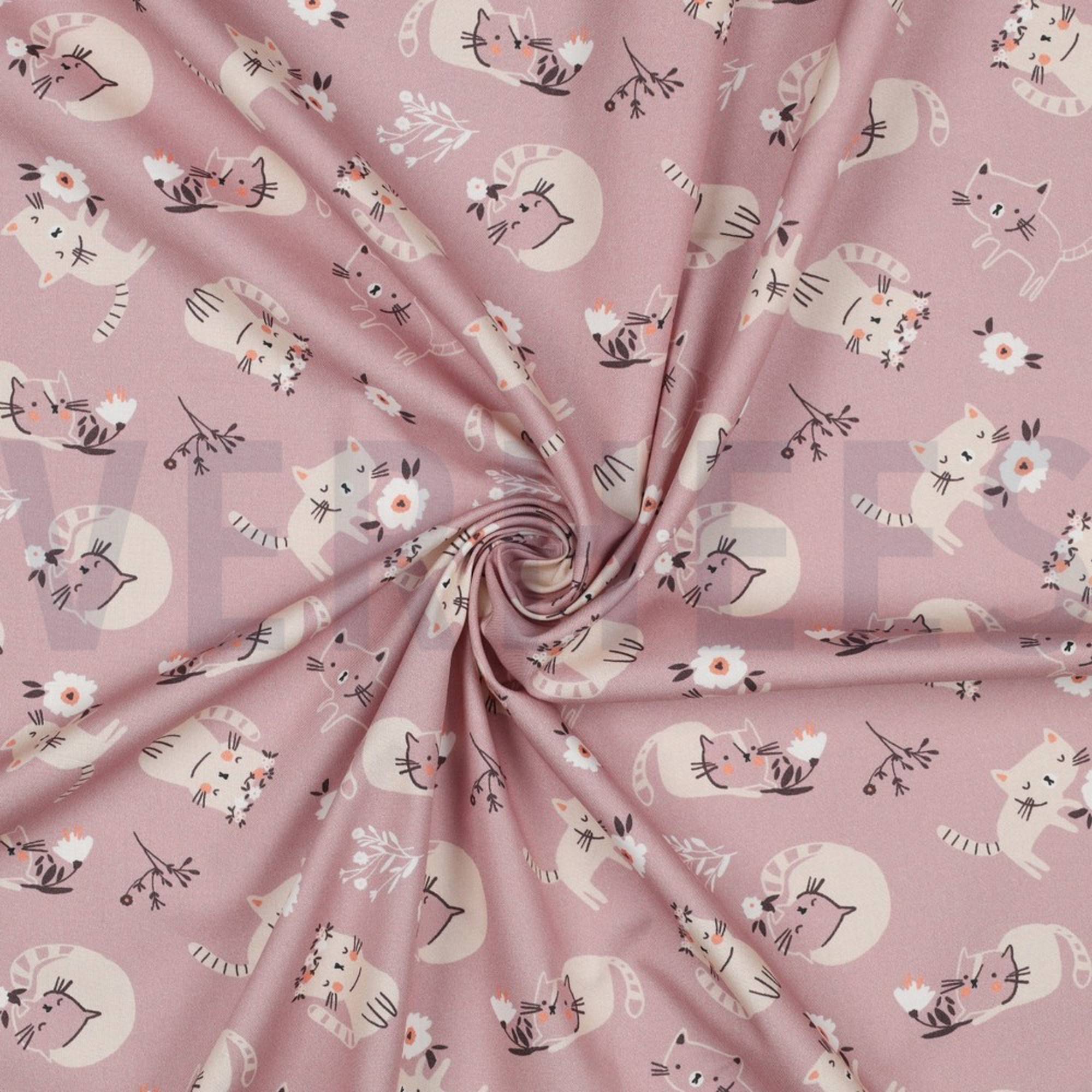 FINE POPLIN GOTS CATS PEACH (high resolution) #5
