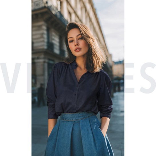 LYOCELL DENIM DARK BLUE #7