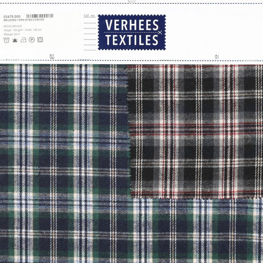 BRUSHED YARN DYED CHECKS NAVY #5