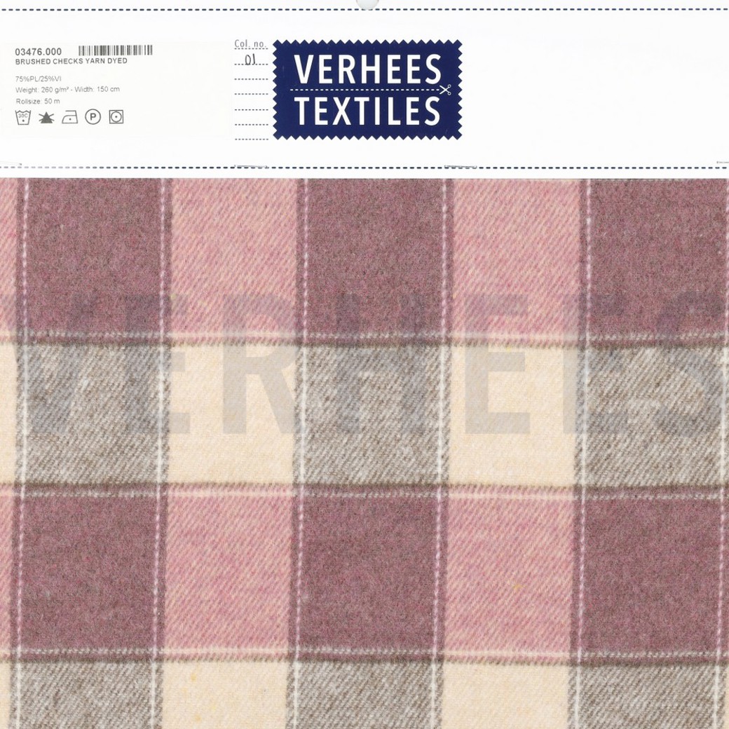 BRUSHED YARN DYED CHECKS BLUSH #5