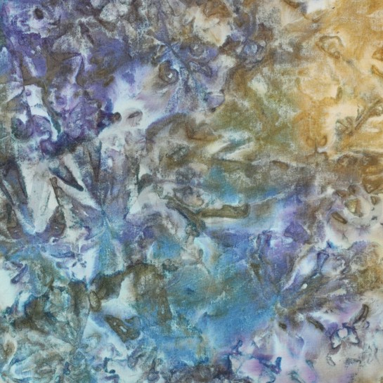 HANDGEFERTIGTE BATIK BAUMWOLLE GOLD / LAVENDEL #7