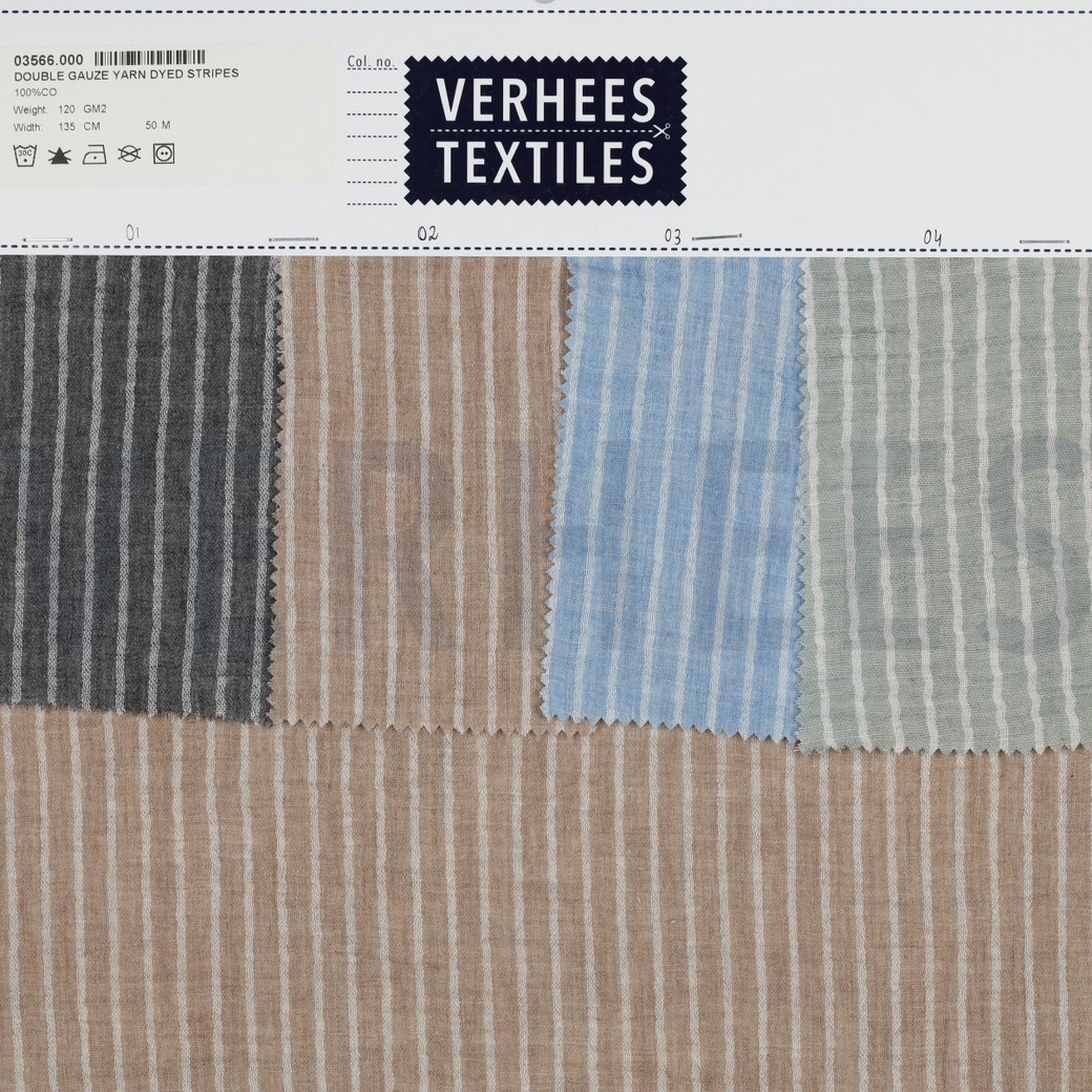 DOUBLE GAUZE YARN DYED STRIPES GREY #5